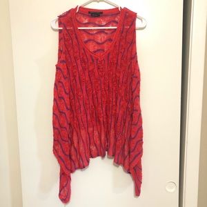 BCBG red and purple knit top.